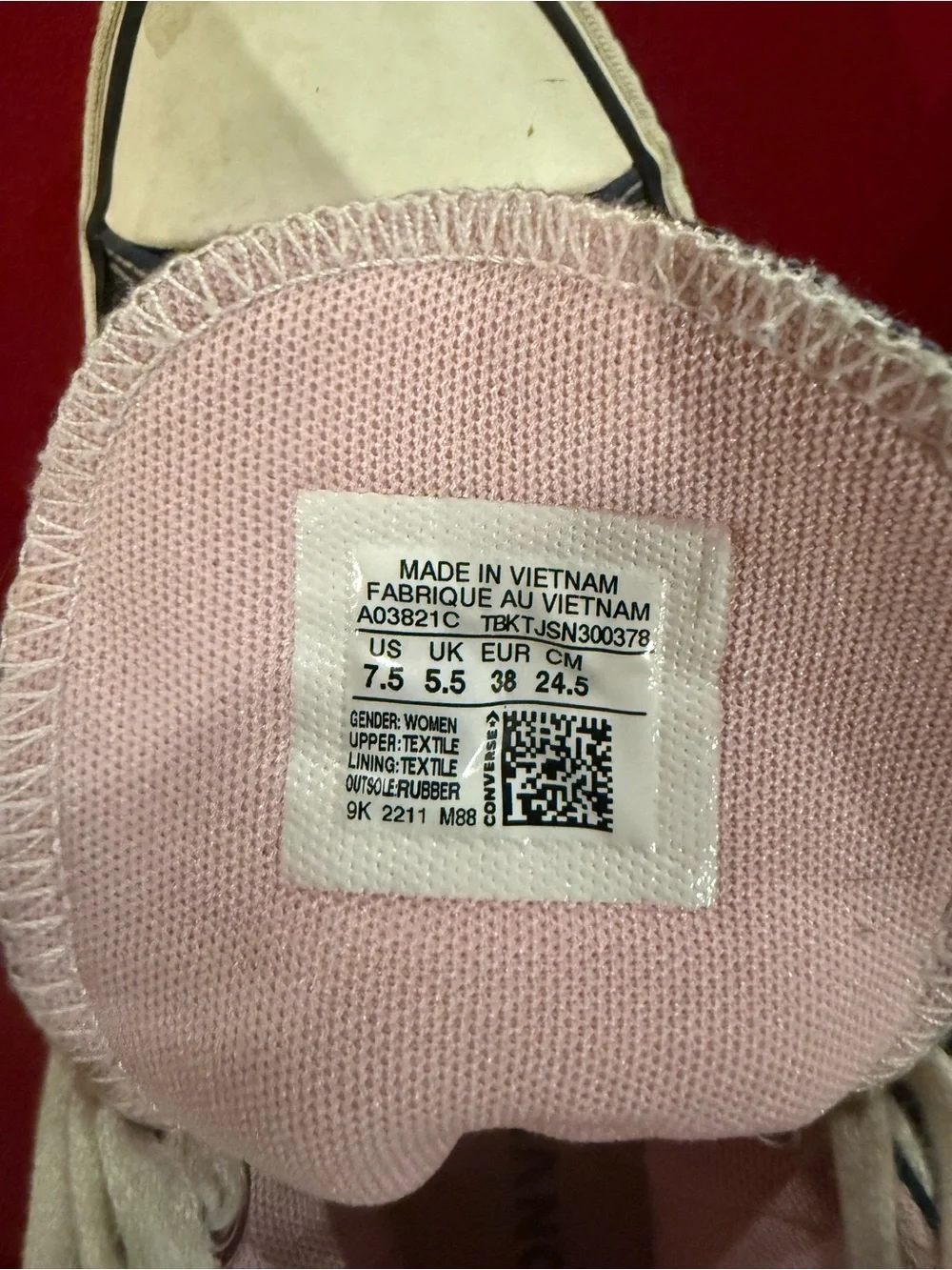 Converse Women’s Navy High-Top Sneakers with Pink Lining